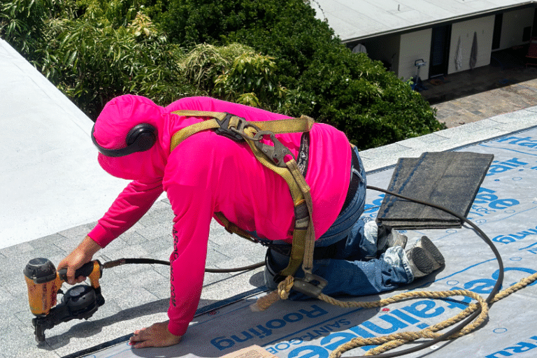 Lava Roofing crew at work on a Kona home roof installation