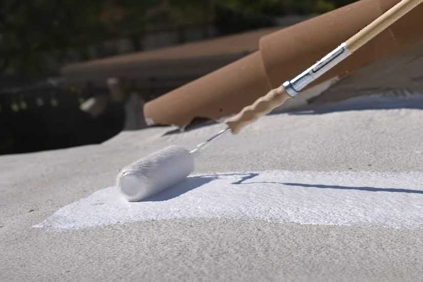 Roof coating and waterproofing on a Lahaina Maui flat roof